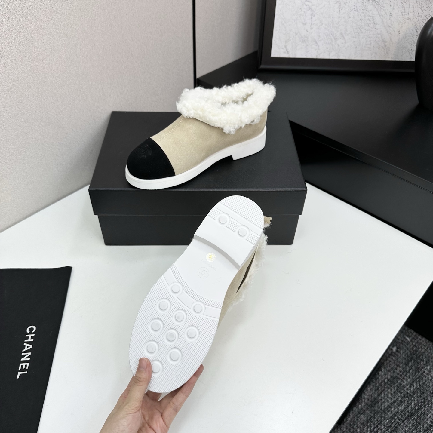 Chanel Women's Suede & Shearling Ankle Boots - Stylish & Comfortable 5 i1759609702821 1339 0 3