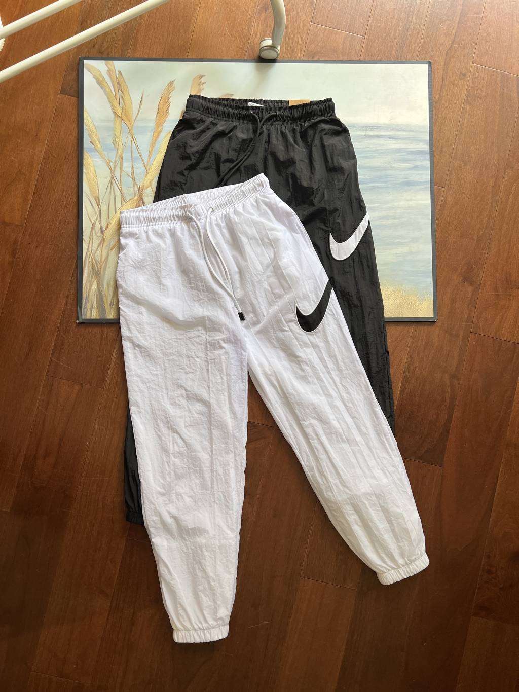 Nike Kleding Broek Zwart Wit Met diamanten gezet Essential Casual