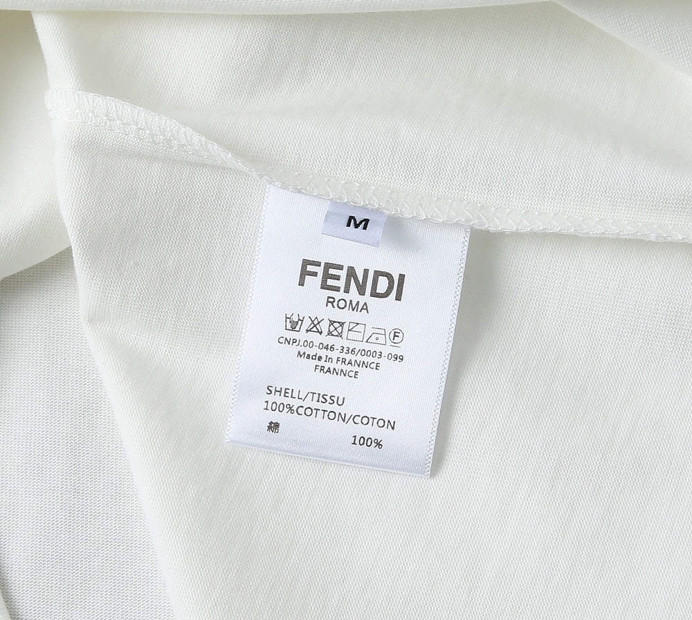 FENDI短袖面料纯棉320g颜色白色黑色尺码MLXLXXL3XL男女同款
