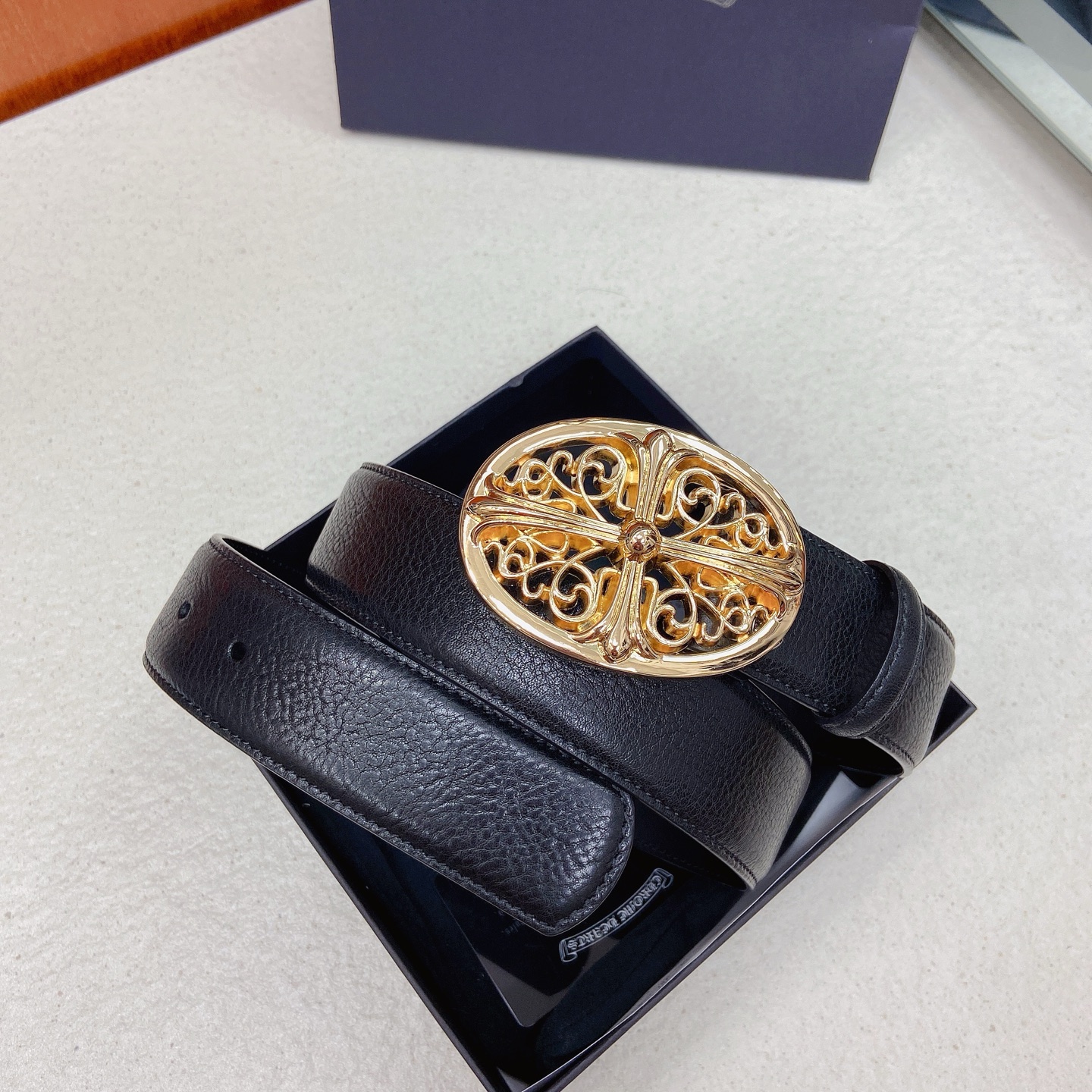 𝐂𝐡𝐫𝐨𝐦𝐞𝐇𝐞𝐚𝐫𝐭𝐬 克罗心腰带。守护者黄铜镀925银五金搭配原版油蜡头层牛皮，宽度3.8厘米， 整