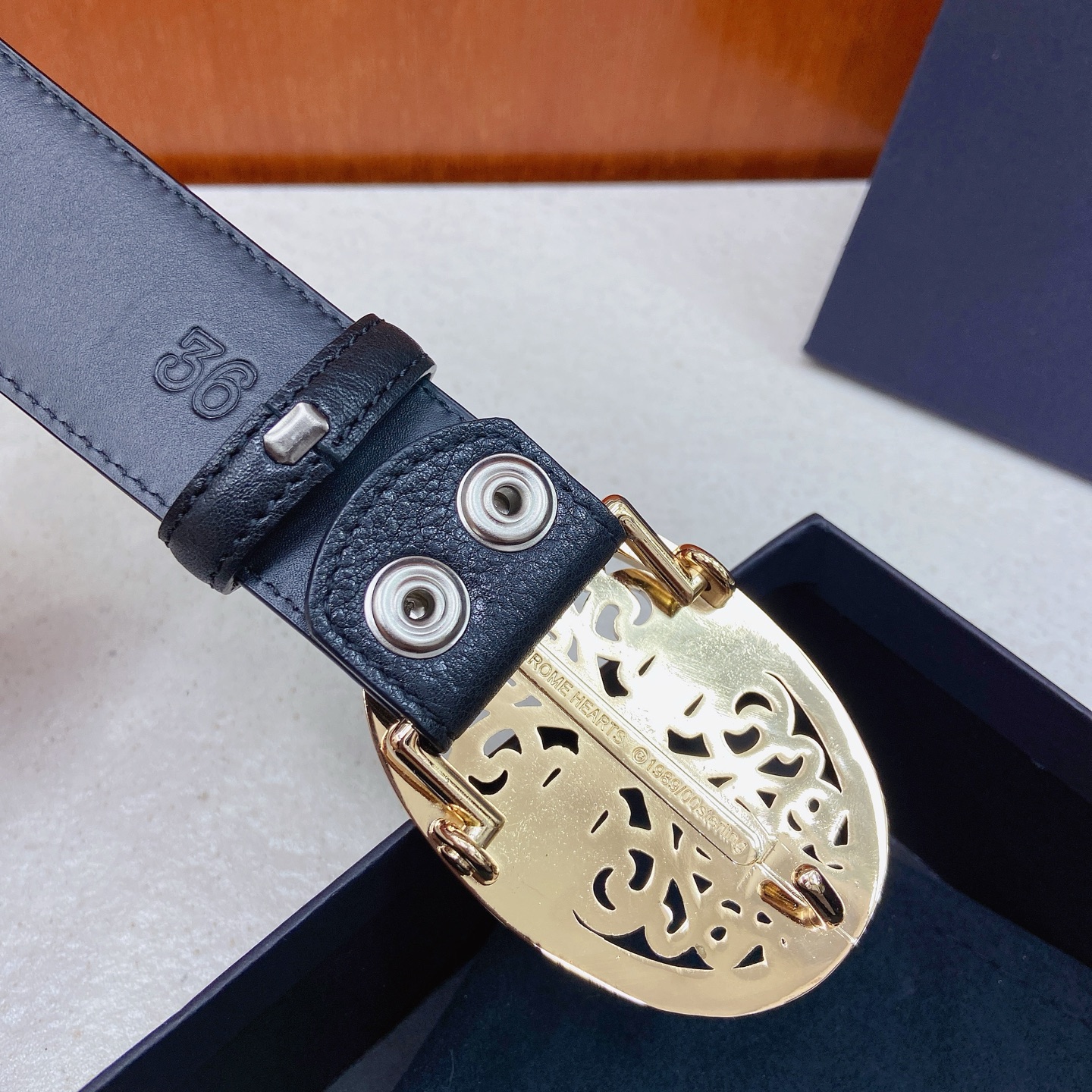 𝐂𝐡𝐫𝐨𝐦𝐞𝐇𝐞𝐚𝐫𝐭𝐬 克罗心腰带。守护者黄铜镀925银五金搭配原版油蜡头层牛皮，宽度3.8厘米， 整