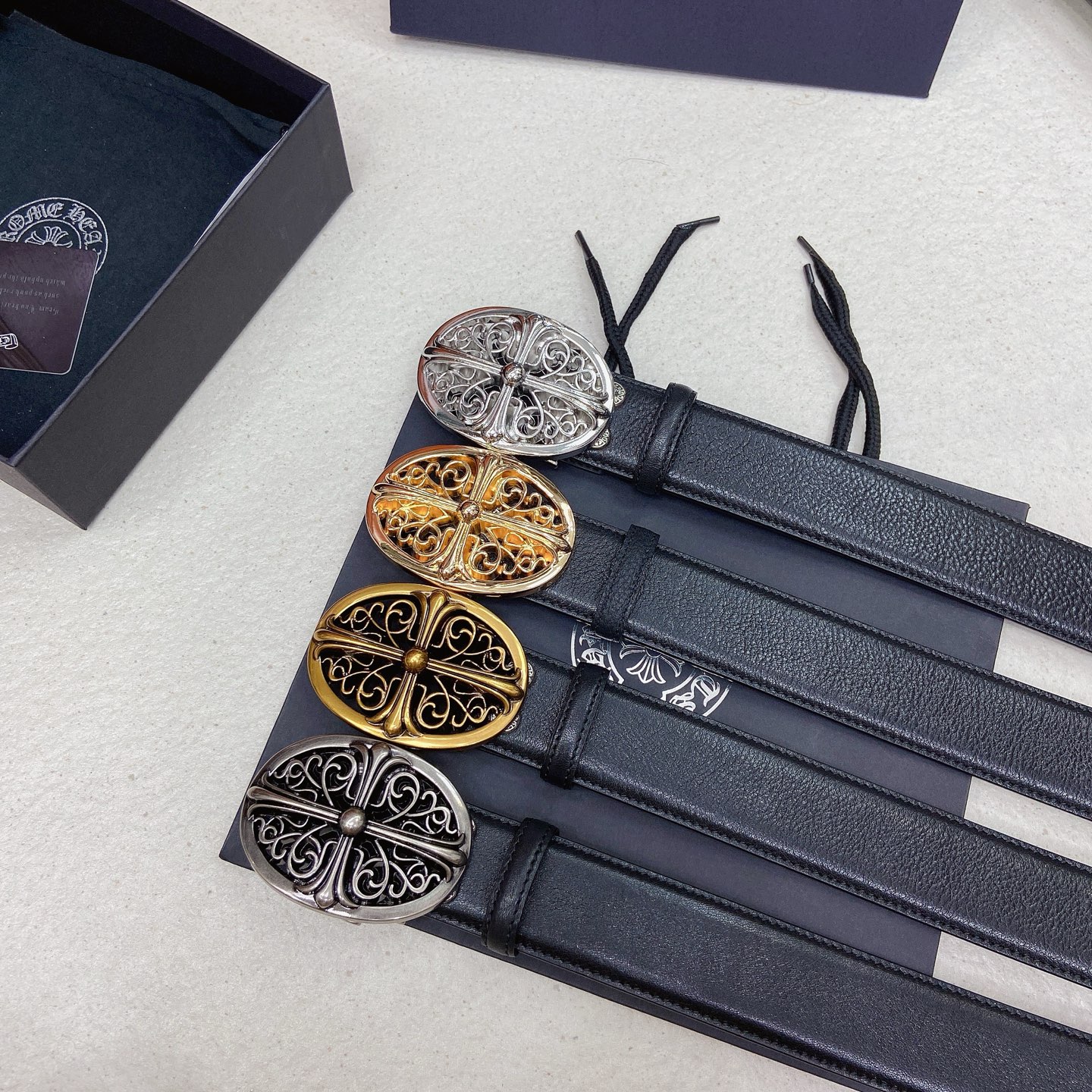 𝐂𝐡𝐫𝐨𝐦𝐞𝐇𝐞𝐚𝐫𝐭𝐬 克罗心腰带。守护者黄铜镀925银五金搭配原版油蜡头层牛皮，宽度3.8厘米， 整