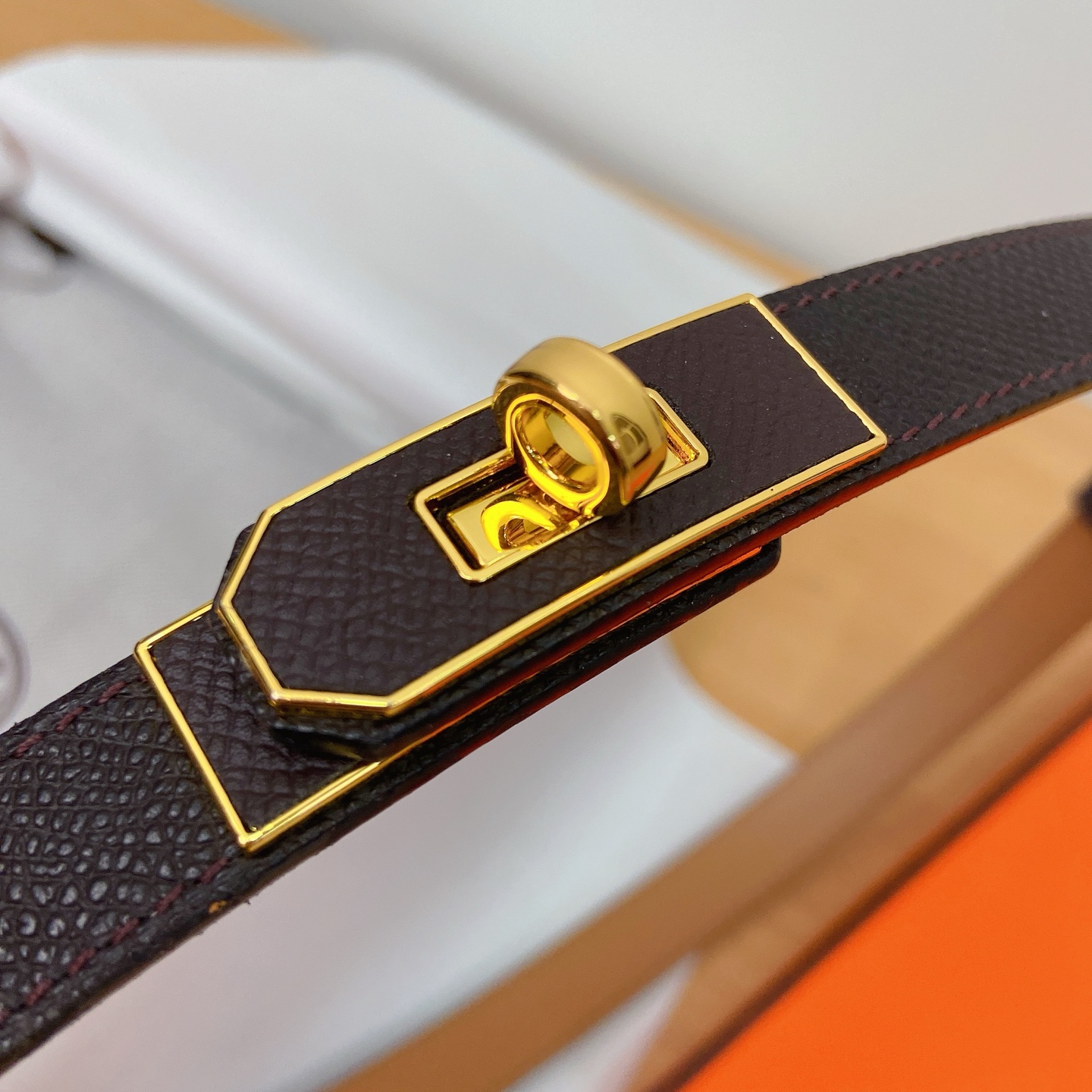 HERMES Kelly 18mm腰帶 腰封 贴皮精品五金 搭配ePsom原版皮，优雅时尚