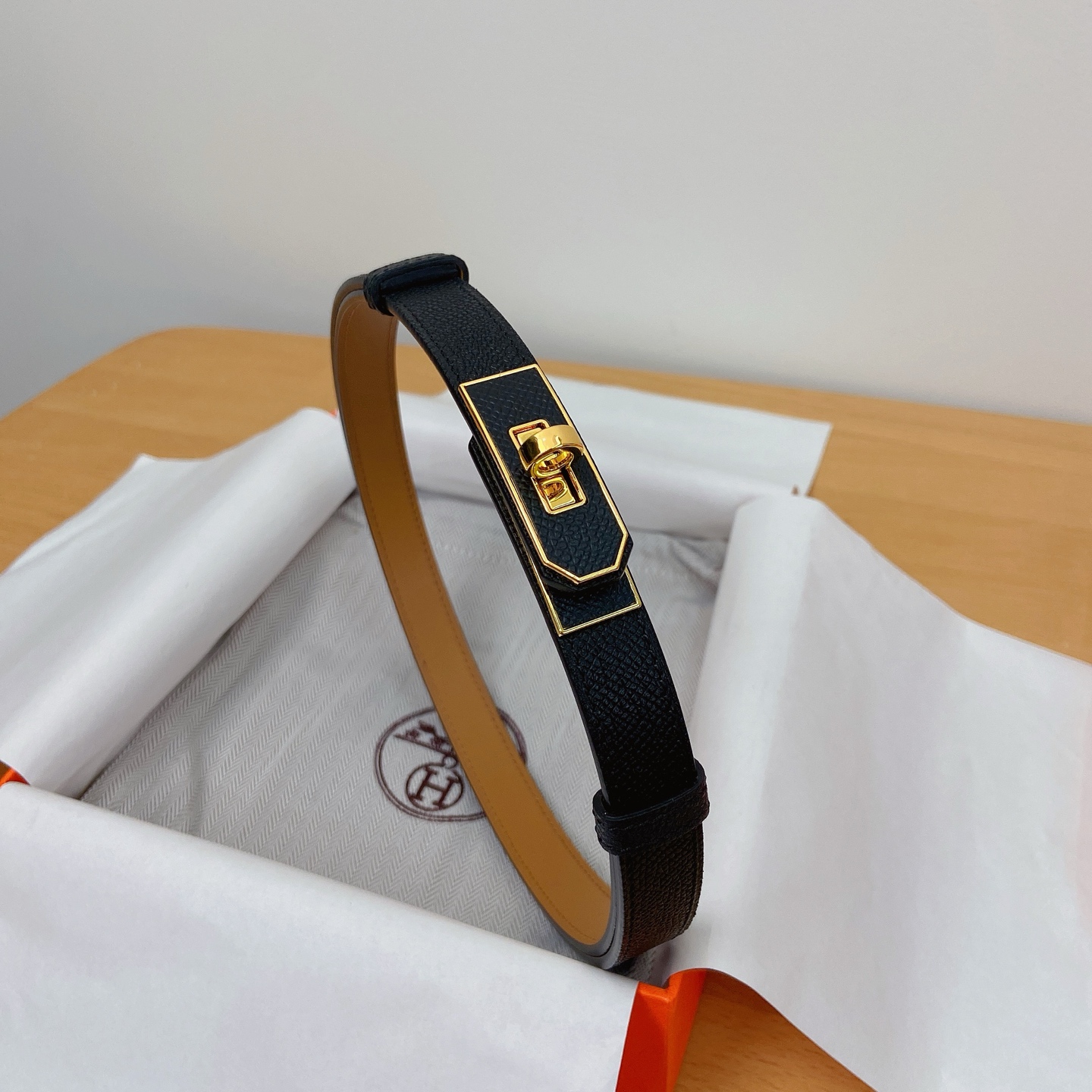 HERMES Kelly 18mm腰帶 腰封 贴皮精品五金 搭配ePsom原版皮，优雅时尚