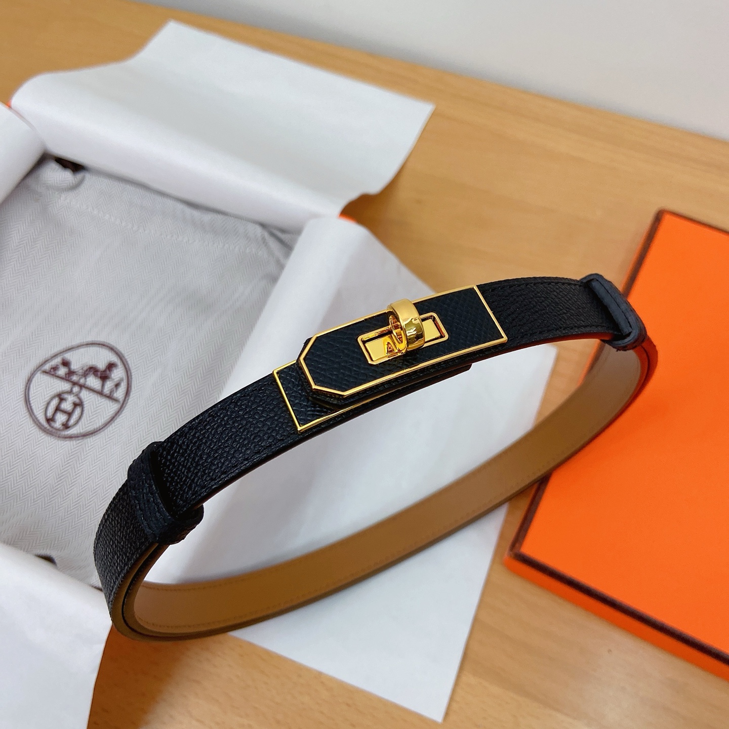 HERMES Kelly 18mm腰帶 腰封 贴皮精品五金 搭配ePsom原版皮，优雅时尚
