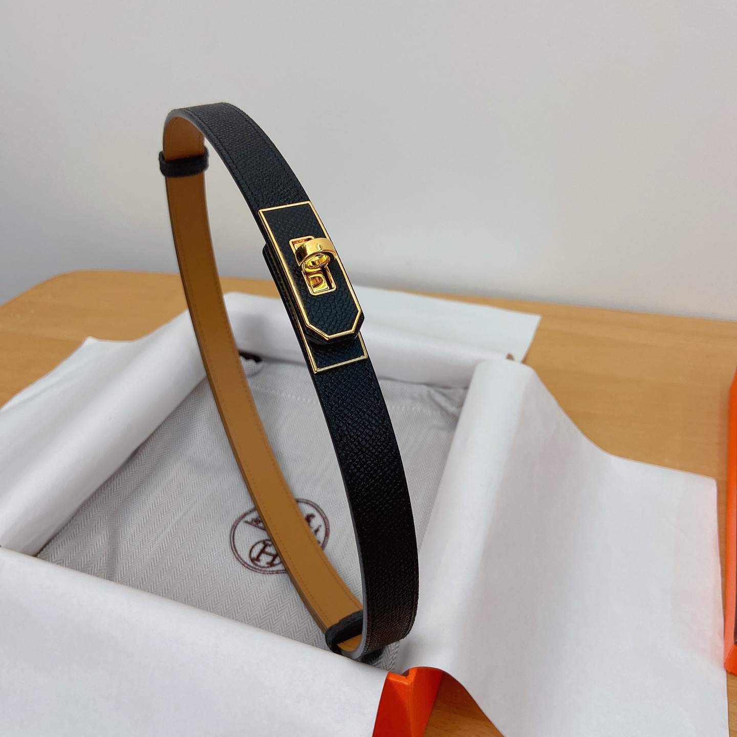 HERMES Kelly 18mm腰帶 腰封 贴皮精品五金 搭配ePsom原版皮，优雅时尚