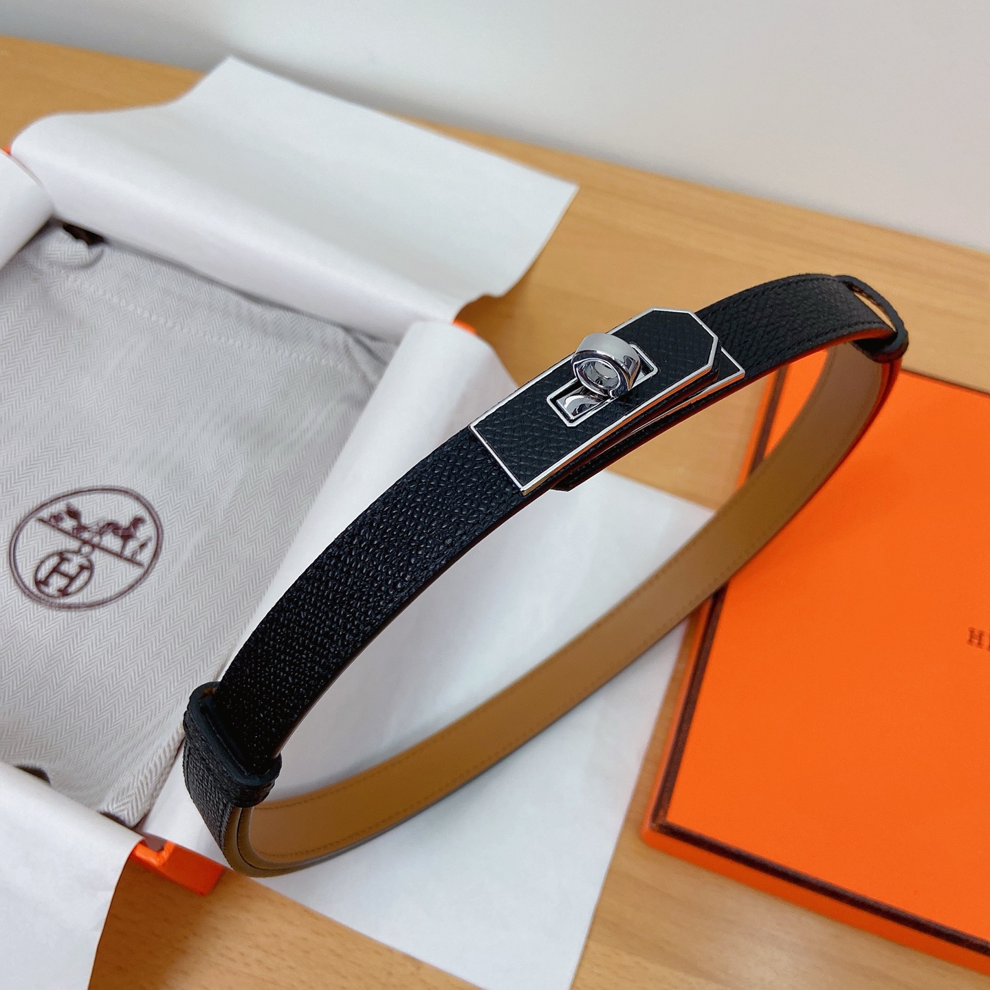 HERMES Kelly 18mm腰帶 腰封 贴皮精品五金 搭配ePsom原版皮，优雅时尚
