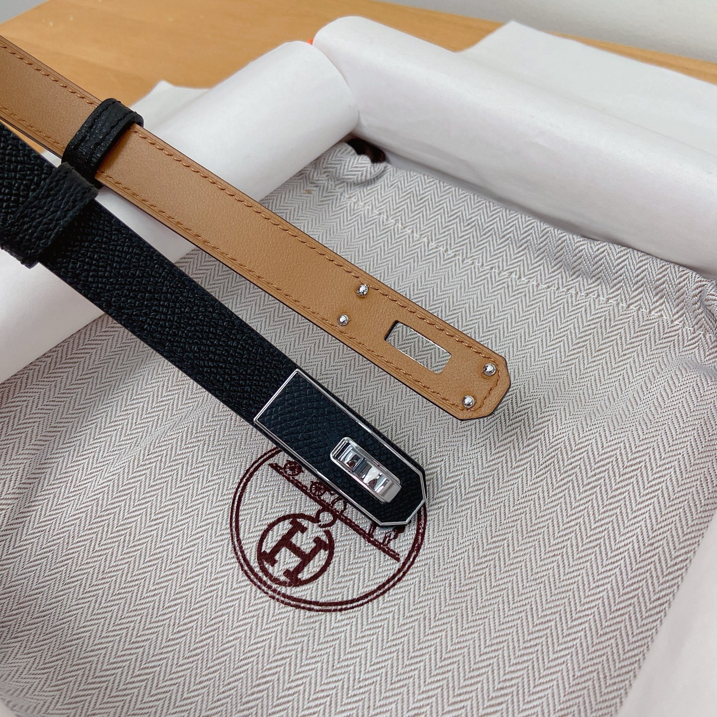 HERMES Kelly 18mm腰帶 腰封 贴皮精品五金 搭配ePsom原版皮，优雅时尚