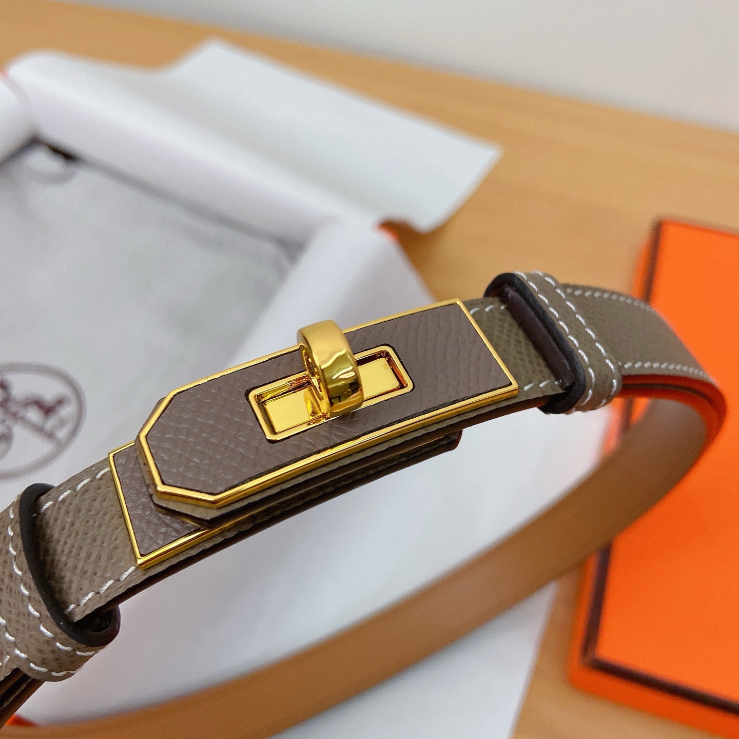 HERMES Kelly 18mm腰帶 腰封 贴皮精品五金 搭配ePsom原版皮，优雅时尚