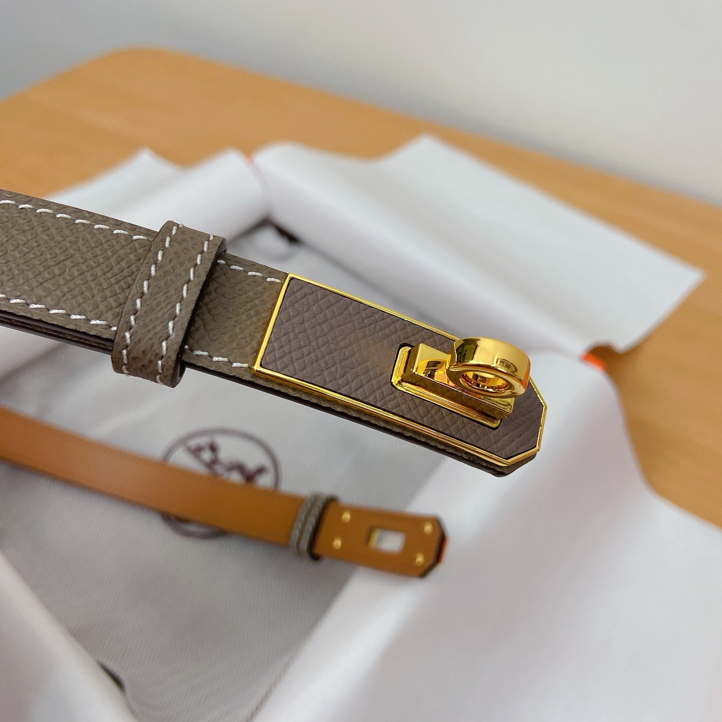 HERMES Kelly 18mm腰帶 腰封 贴皮精品五金 搭配ePsom原版皮，优雅时尚