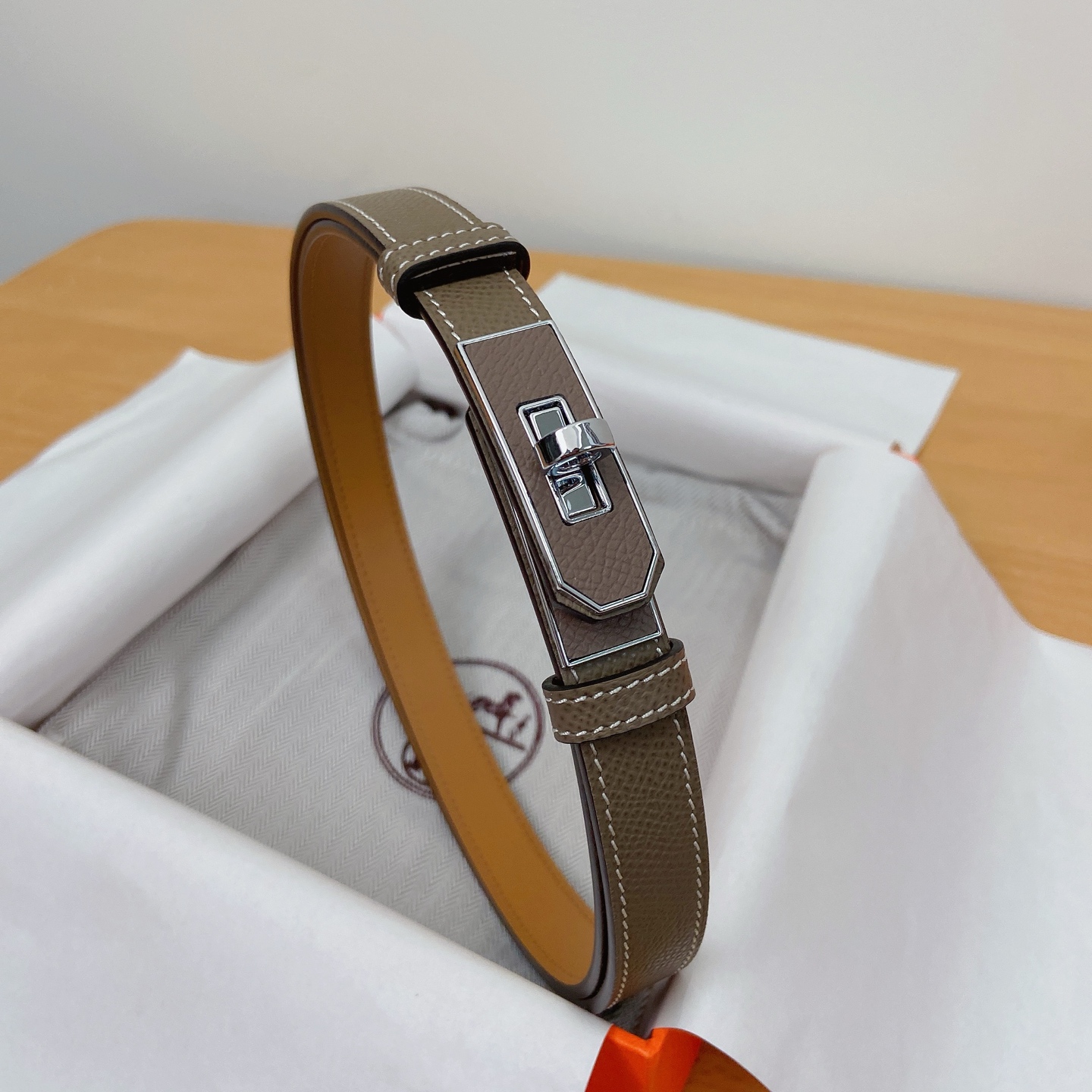 HERMES Kelly 18mm腰帶 腰封 贴皮精品五金 搭配ePsom原版皮，优雅时尚