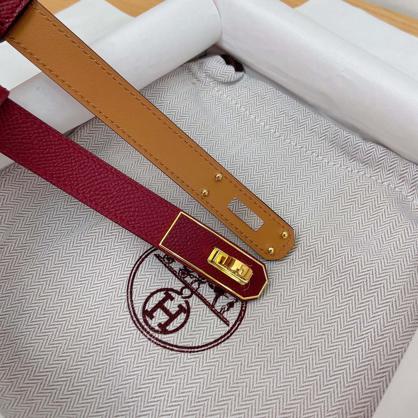 HERMES Kelly 18mm腰帶 腰封 贴皮精品五金 搭配ePsom原版皮，优雅时尚