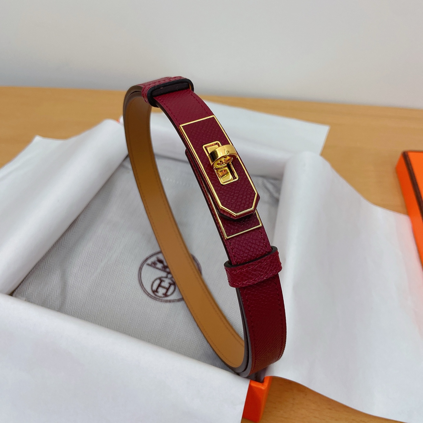 HERMES Kelly 18mm腰帶 腰封 贴皮精品五金 搭配ePsom原版皮，优雅时尚
