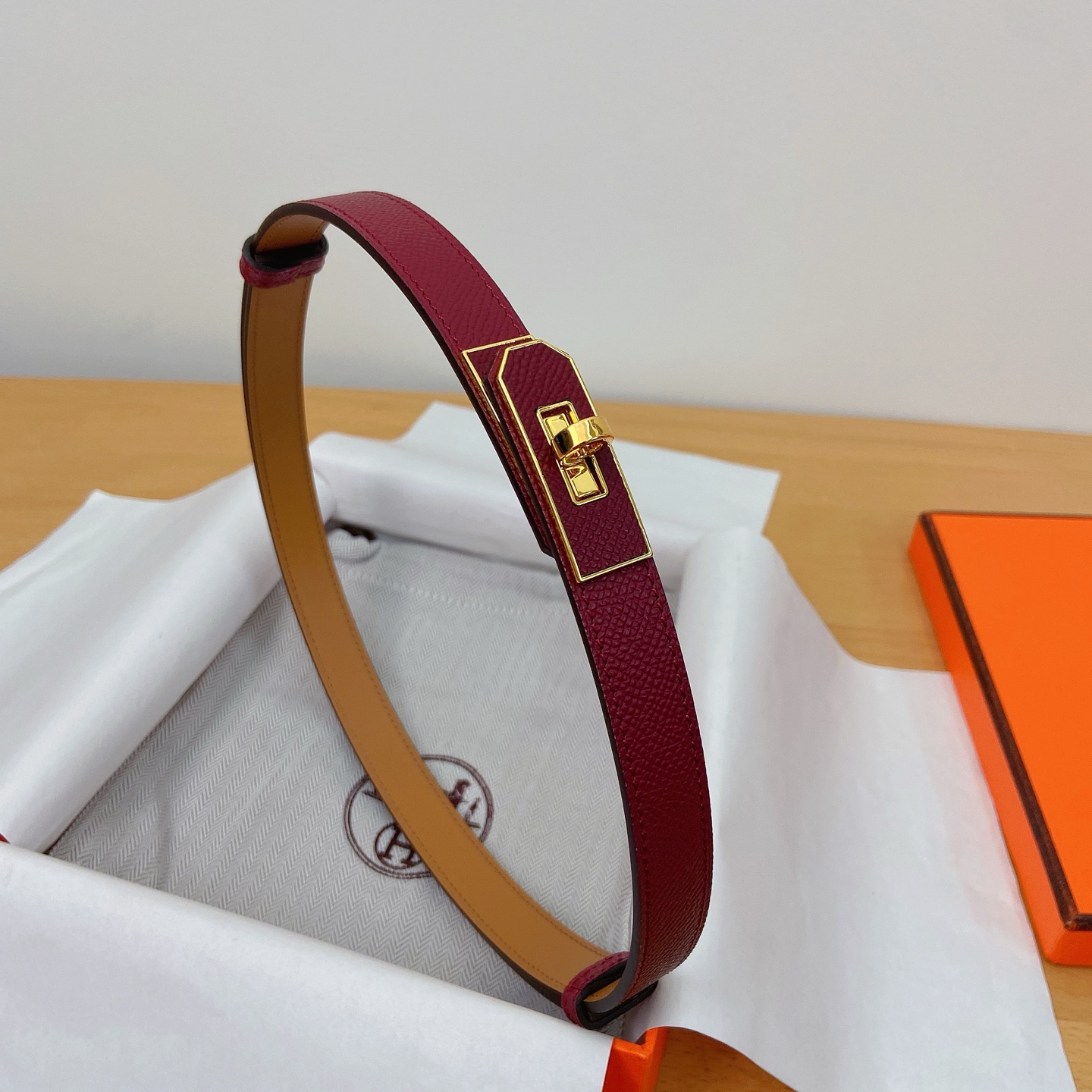 HERMES Kelly 18mm腰帶 腰封 贴皮精品五金 搭配ePsom原版皮，优雅时尚