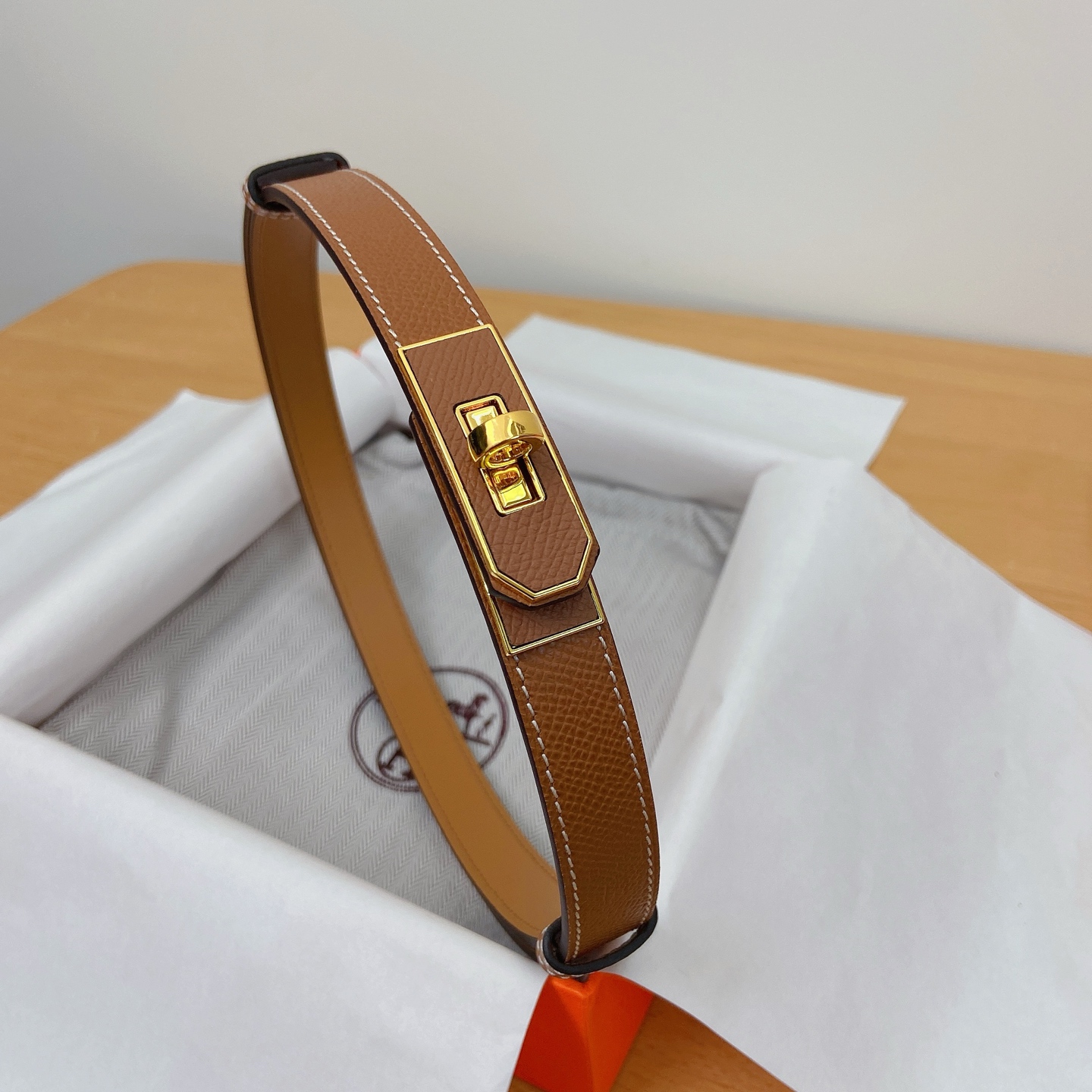 HERMES Kelly 18mm腰帶 腰封 贴皮精品五金 搭配ePsom原版皮，优雅时尚