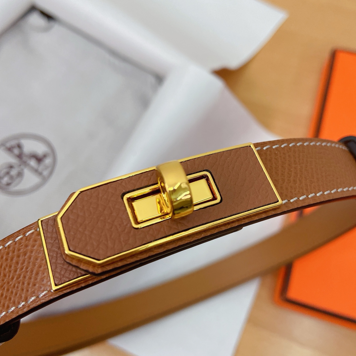 HERMES Kelly 18mm腰帶 腰封 贴皮精品五金 搭配ePsom原版皮，优雅时尚