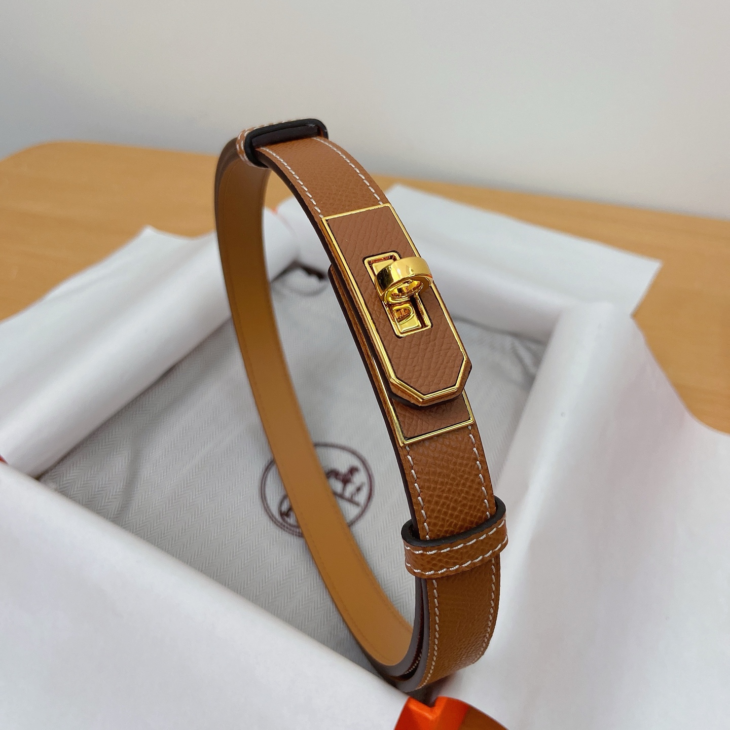 HERMES Kelly 18mm腰帶 腰封 贴皮精品五金 搭配ePsom原版皮，优雅时尚