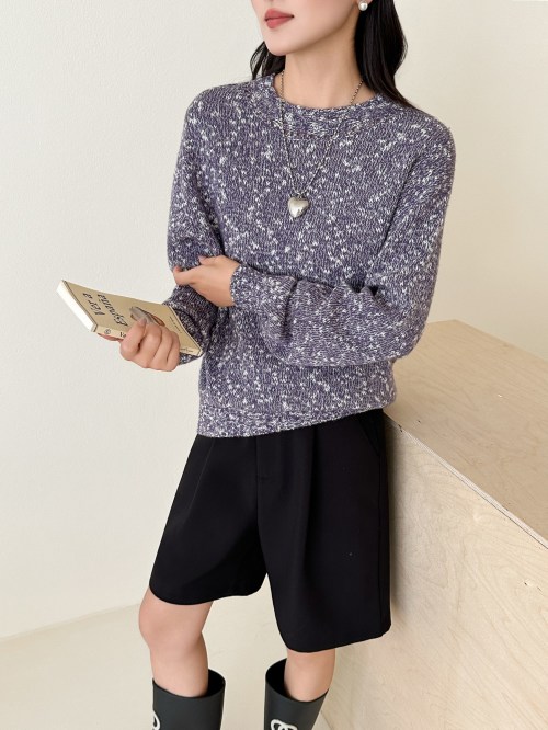 Elegant Wool-Cashmere Blend Sweater with Fashion Collar - Soft & Stylish 1 Elegant Wool-Cashmere Blend Sweater with Fashion Collar - Soft & Stylish