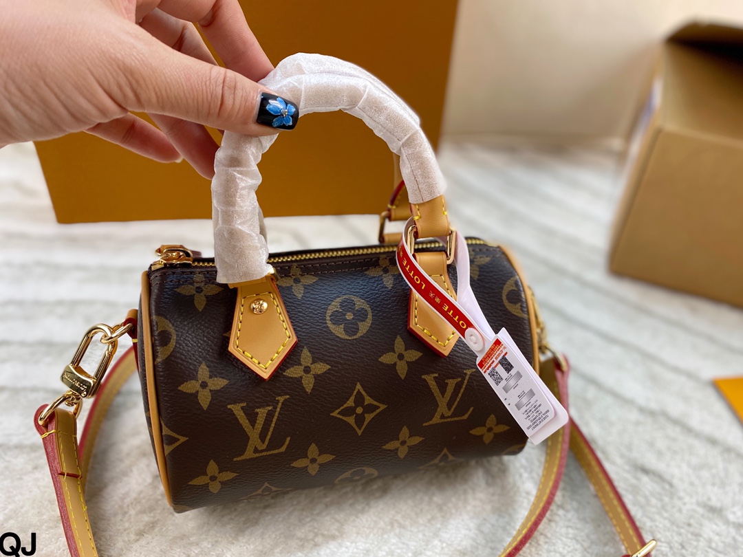 Louis Vuitton Nano Speedy Bag, Mini Pillow Design, Adjustable Strap