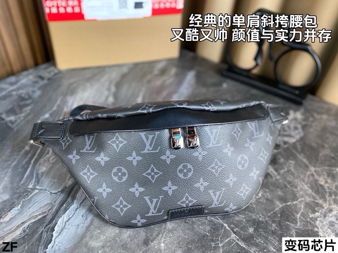 P210 Complete Package | | Lv Discovery Waist Bag Belongs To The Gaston Labels Series. It Is Made Of Monogram Eclipse Canvas And Equipped With An Adjustable Belt. It Can Be Wrapped Around The Waist, Carried On The Shoulder Or Hung Casually On The Chest. It Is Versatile In Various Styles And Has A Large Capacity Inside To Meet Daily Storage Needs Size: 30 16 Transcoding Chip