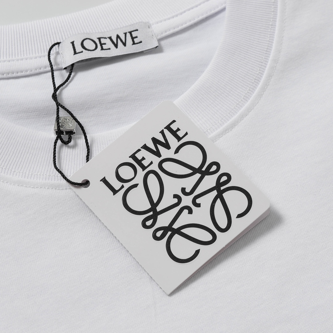 LOEWE/罗意威 25ss 荆棘LOGO刺绣短袖 黑色 白色