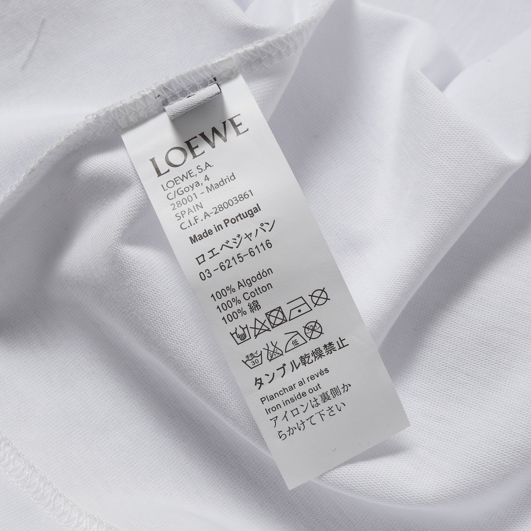 LOEWE/罗意威 25ss 经典LOGO刺绣短袖 面料采用260克双纱32支纯棉 黑色 白色
