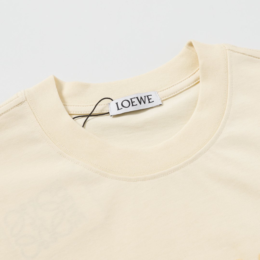 LOEWE/罗意威 渲染刺绣LOGO短袖T恤 黑色 白色