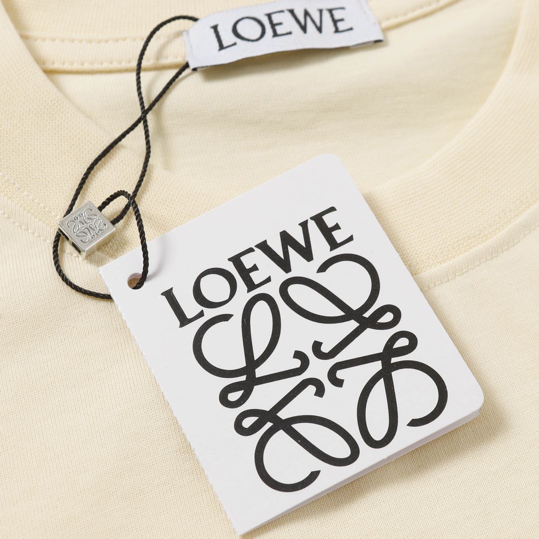 LOEWE/罗意威 渲染刺绣LOGO短袖T恤 黑色 白色