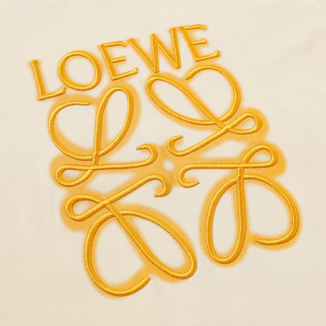 LOEWE/罗意威 渲染刺绣LOGO短袖T恤 黑色 白色