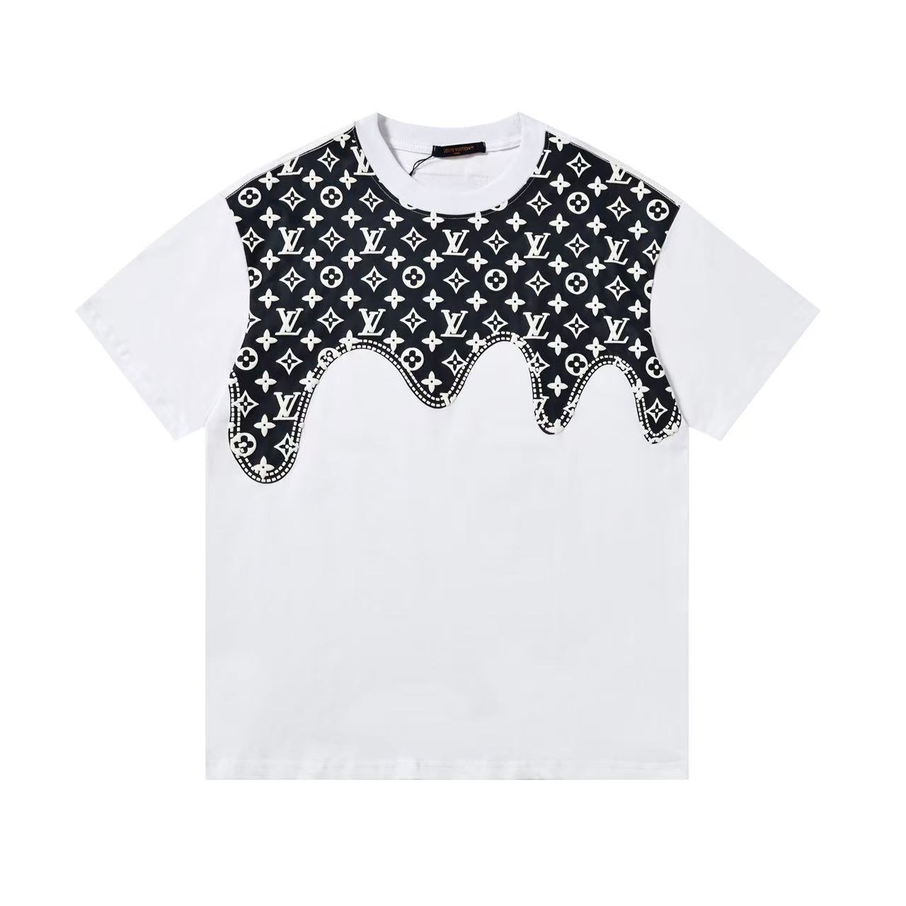 P75 2639 # Nueva camiseta de manga corta con estampado de espuma de algodón puro de 26 hilos, tela de doble hilo de 270…