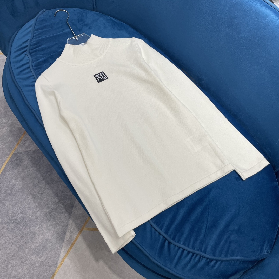 NO:307283,Aw King's new turtleneck elastic slim slim turtleneck letter knitted warm long sleeve base 2 color code SM, alexander wang, alexander wang19860909Aw 大王新款高领弹力修身显瘦高领字母针织保暖长袖打底2色码数SM,,alexander wang,alexander wang,Women's clothing