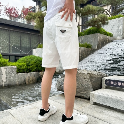 Prada Summer 2025 White Cotton Blend Casual Shorts with Logo Appliqué 1 Prada Summer 2025 White Cotton Blend Casual Shorts with Logo Appliqué