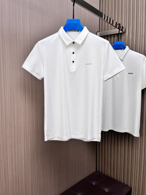 Burberry Men's White Short Sleeve Polo Shirt - Business Casual Style 1 Burberry Men's White Short Sleeve Polo Shirt - Business Casual Style