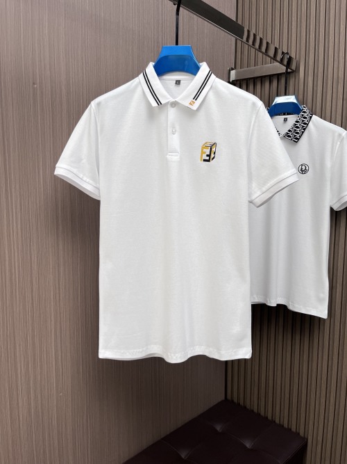 Fendi Men's White Polo Shirt - Breathable, Quick-Dry, Business Casual 1 Fendi Men's White Polo Shirt - Breathable, Quick-Dry, Business Casual