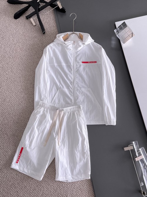 Prada Summer Lightweight Windbreaker & Shorts Set - Stylish & Breathable 1 Prada Summer Lightweight Windbreaker & Shorts Set - Stylish & Breathable