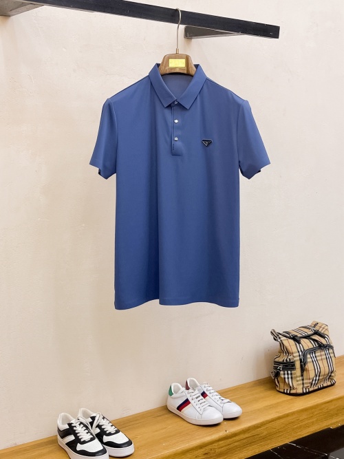 Prada Business Casual Lapel Short Sleeve Polo Shirt - Comfortable Fabric