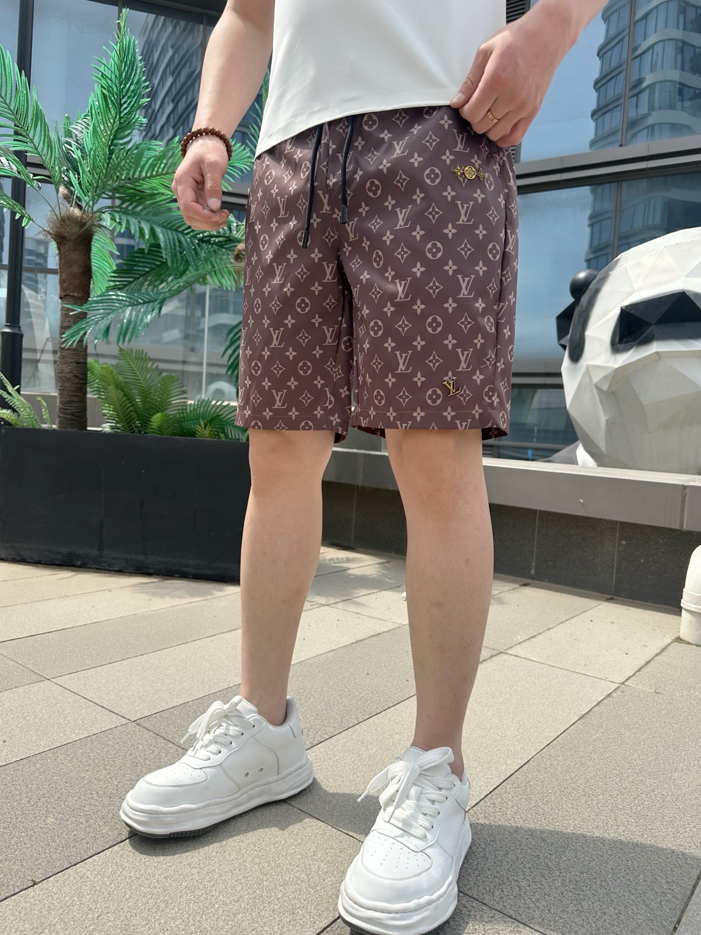 Louis Vuitton Heren Casual Shorts - Zomer 2025 Collectie - Bruin Monogram