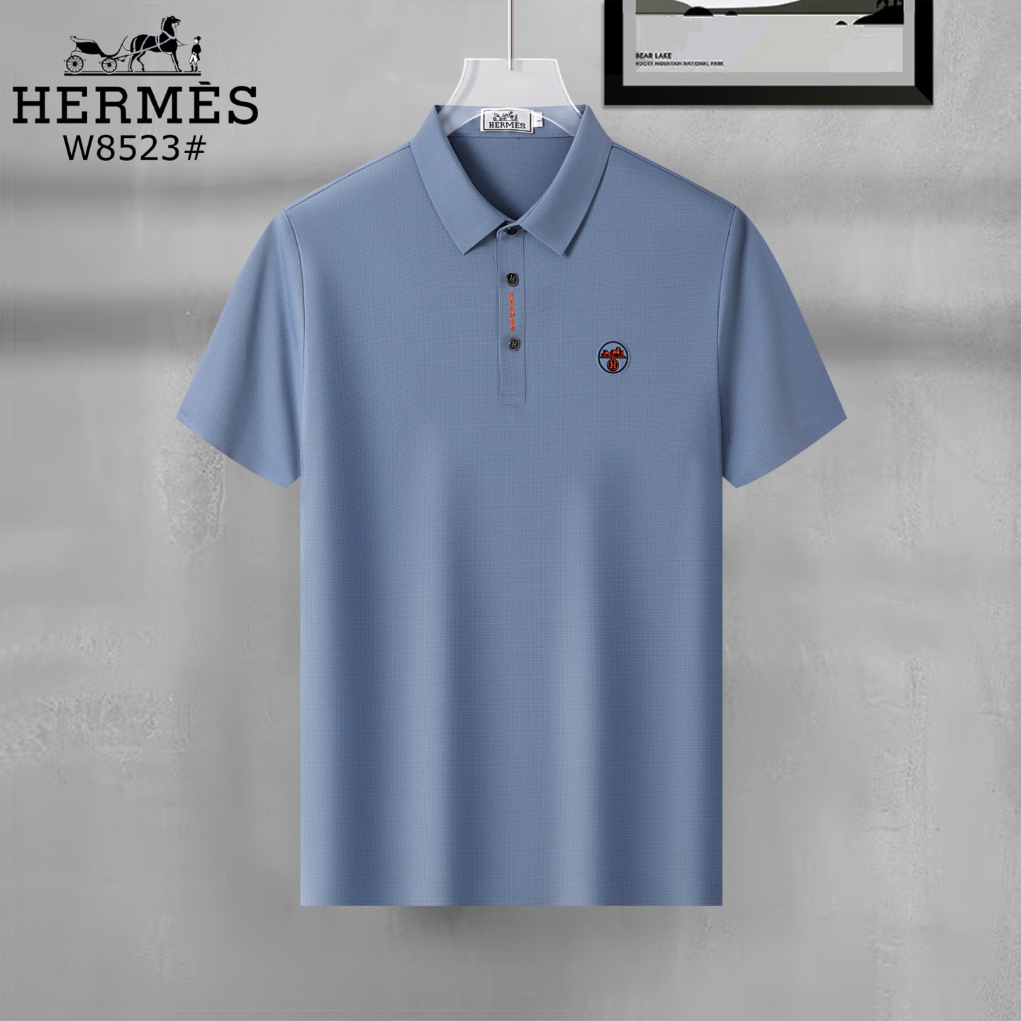 Hermès Men's Polo Shirt, Classic Short Sleeve Pique Cotton Polo 3 i1747669790021 8834 0 1