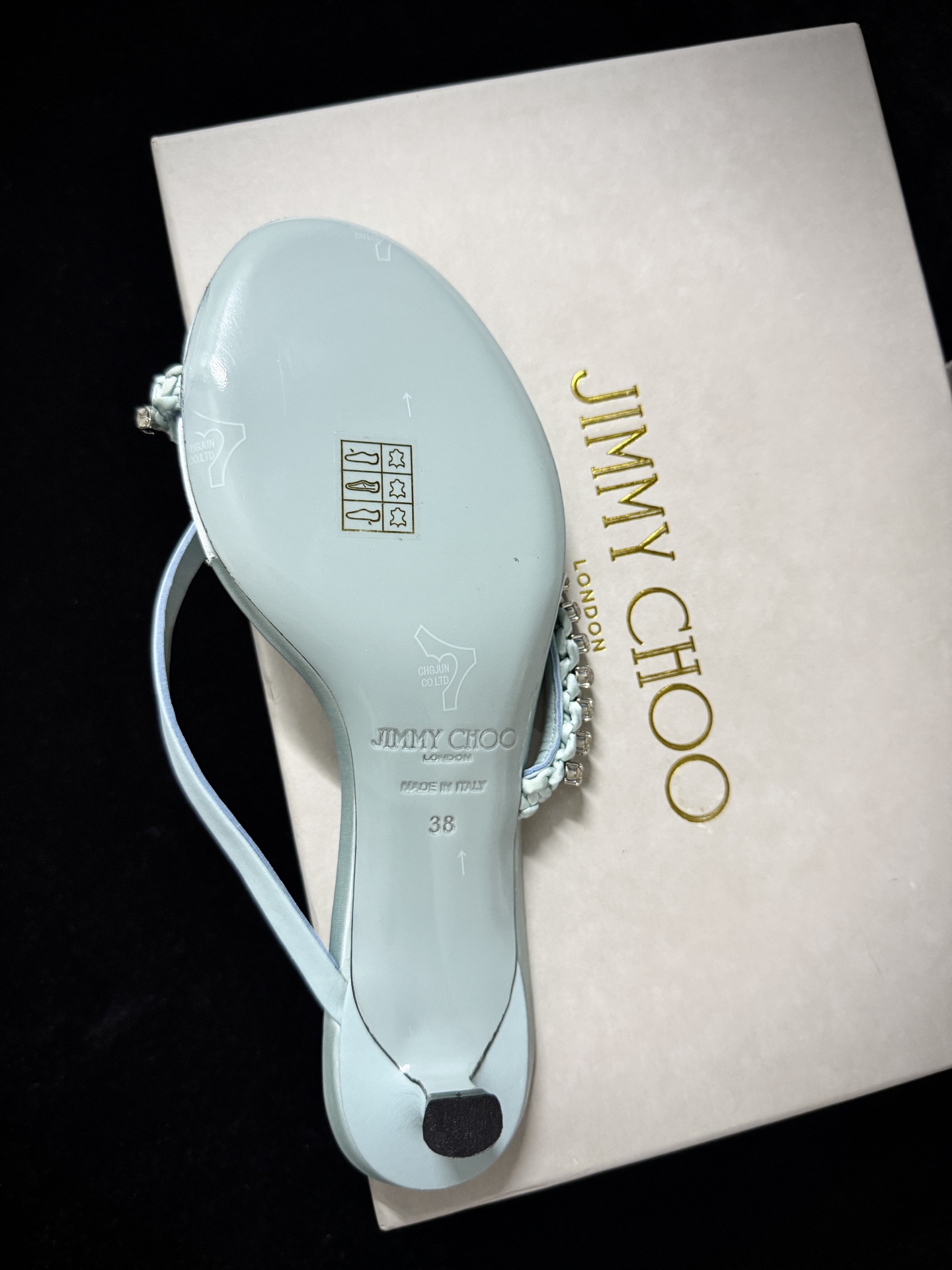 지미추 JC 라인스톤 새틴 샌들 8064 이미지 9