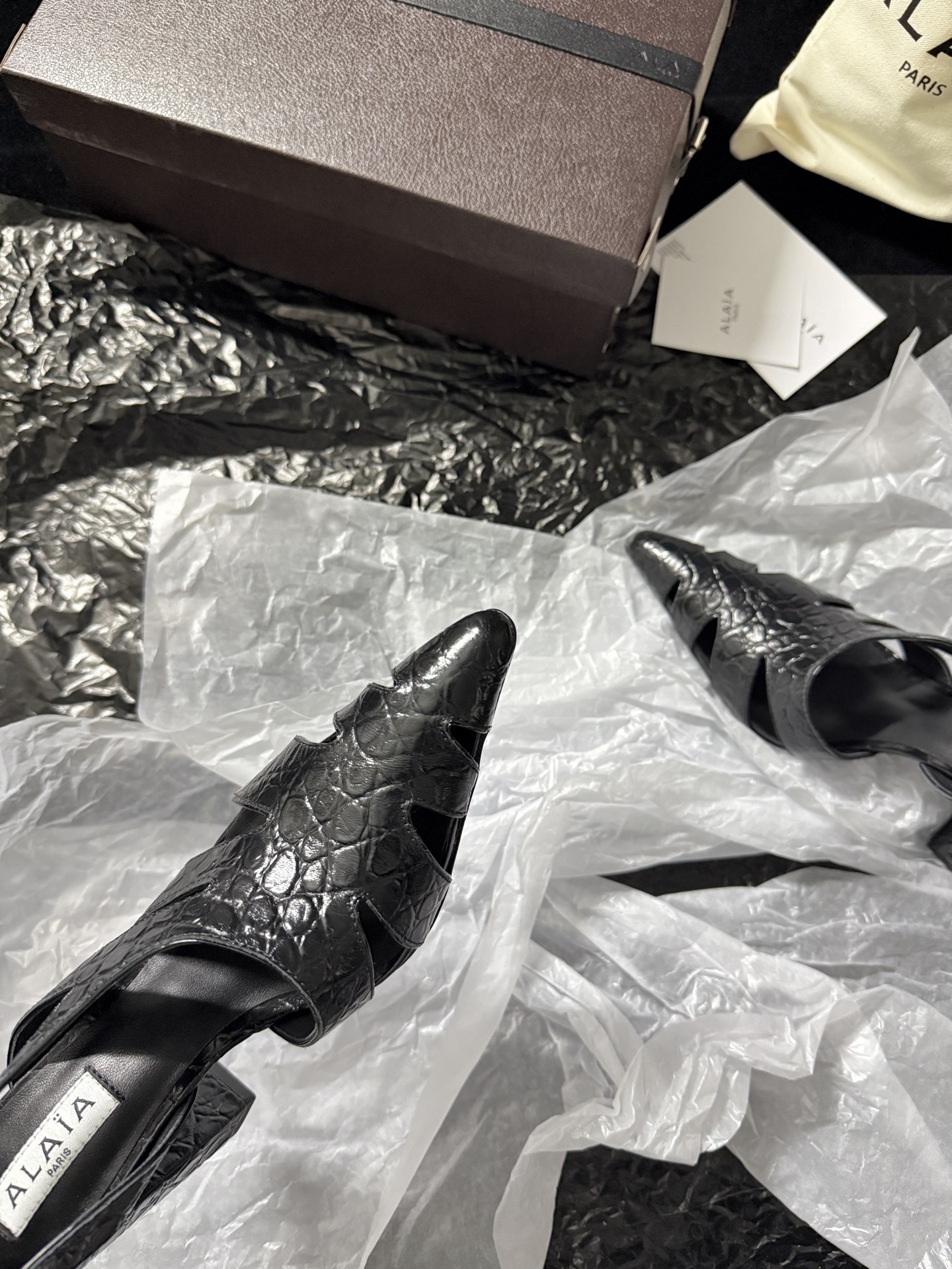 ALAIA 𝟐𝟔/𝐀𝐖新品ALAÏA 蛇纹镂空后空凉鞋｜高定野性的流动诗意ALAÏA 以蛇纹压纹皮革重塑