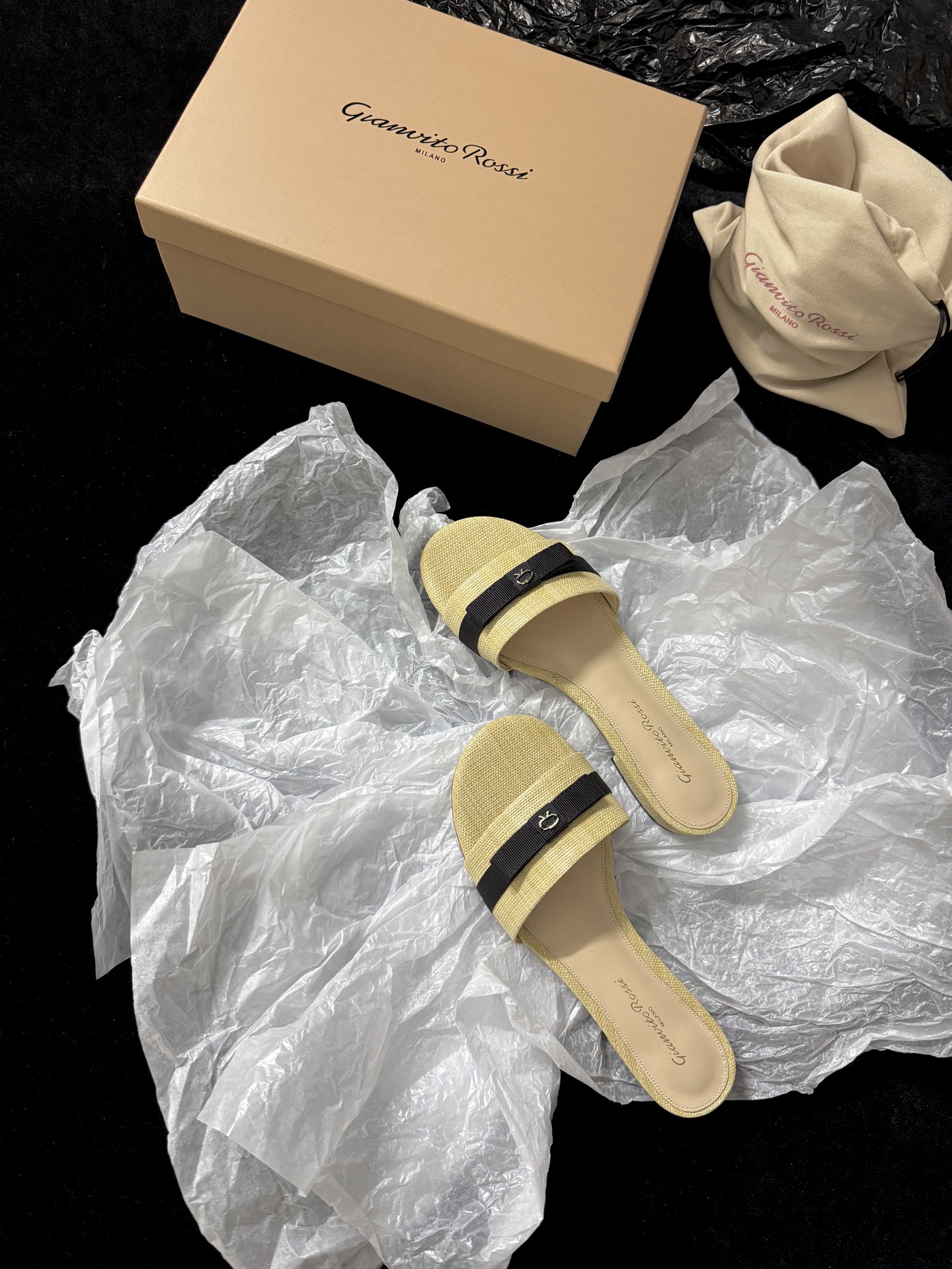 지안비토 라피아 스트랩 샌들 80074 이미지 3