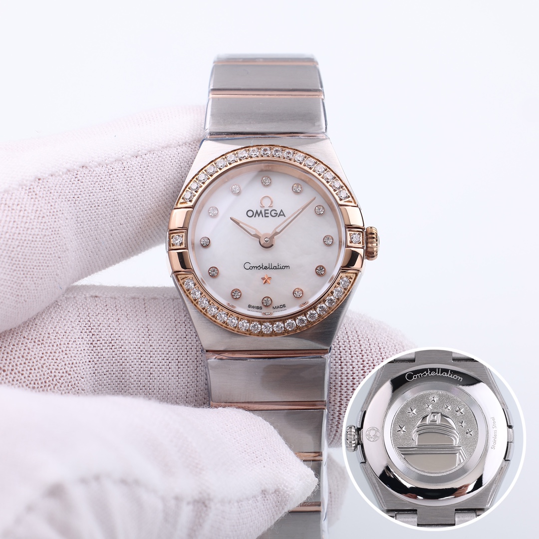 NO:391936,New version Omega Constellation Sapphire Mirror Pearl Season Imported Quartz Machine 28mm, omega19860909新版 欧米茄 星座 蓝宝石镜面 珍珠贝面 进口石英机 28mm,,omega,Watch