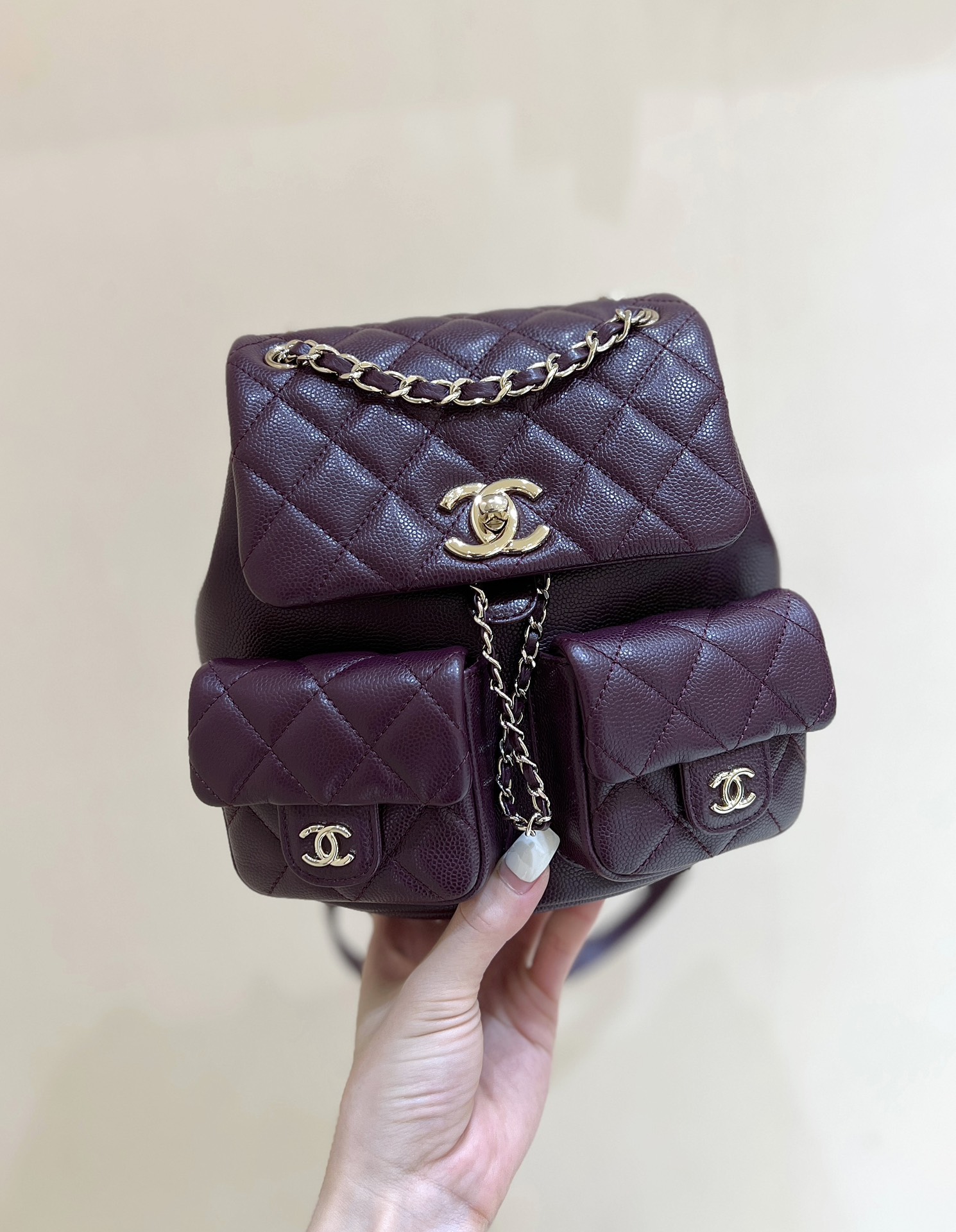 Chanel Duma sacs Sac À Dos Cuir de vache