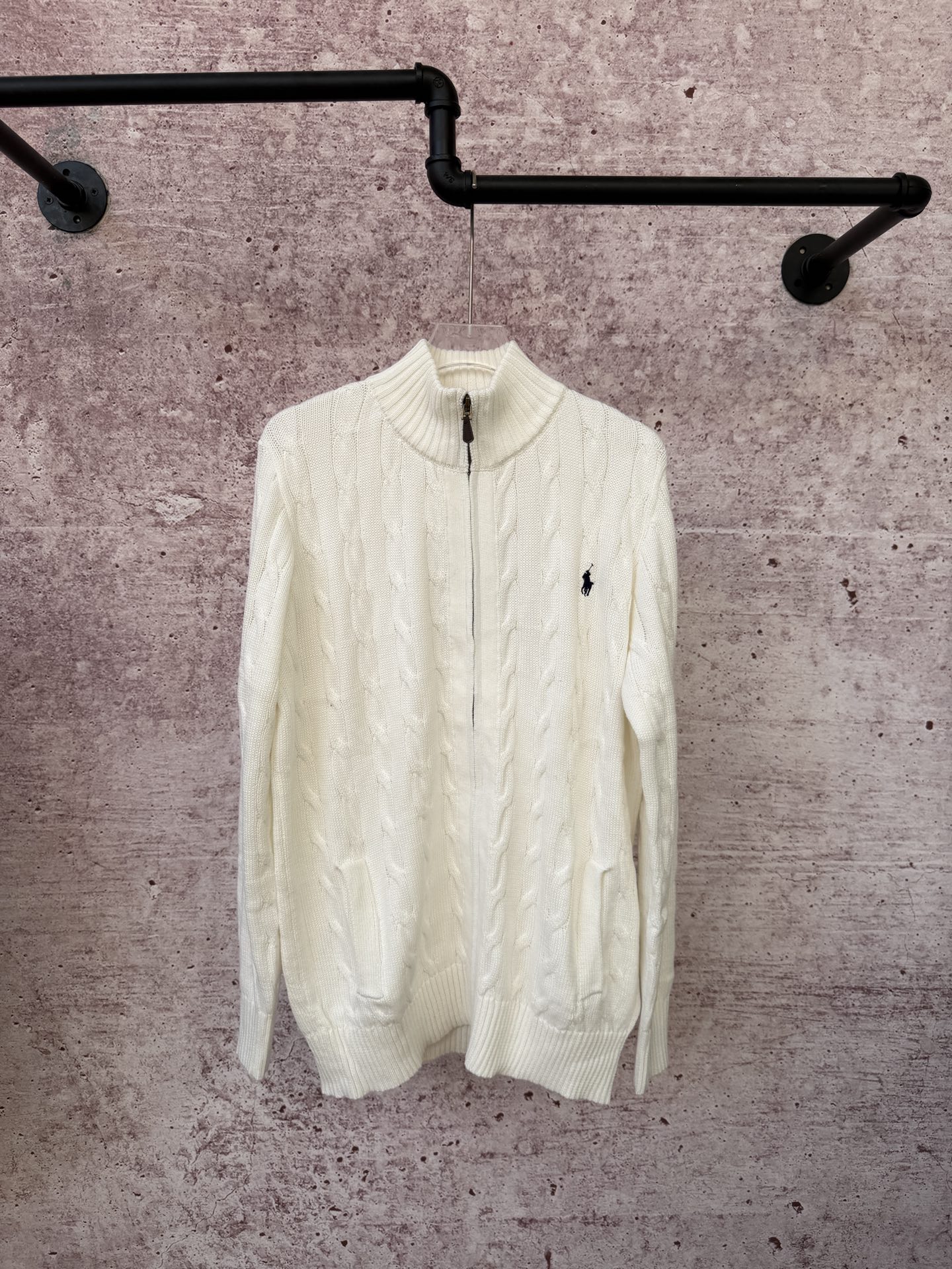 Ralph Lauren Cable Knit Full-Zip Sweater - Unisex Cotton Blend Cardigan