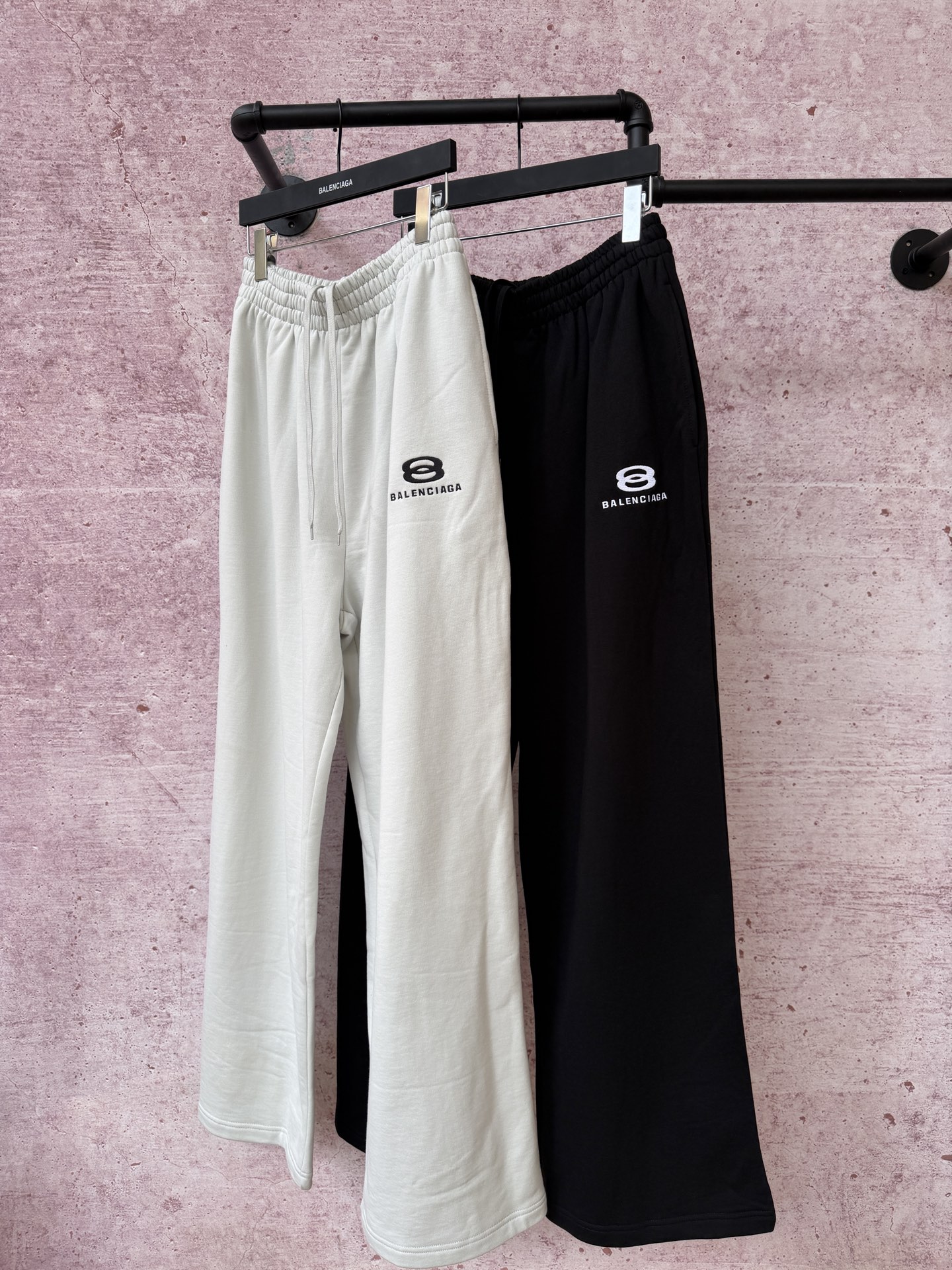 Balenciaga Classic Double Ring Embroidered Sweatpants - Unisex Loose Fit