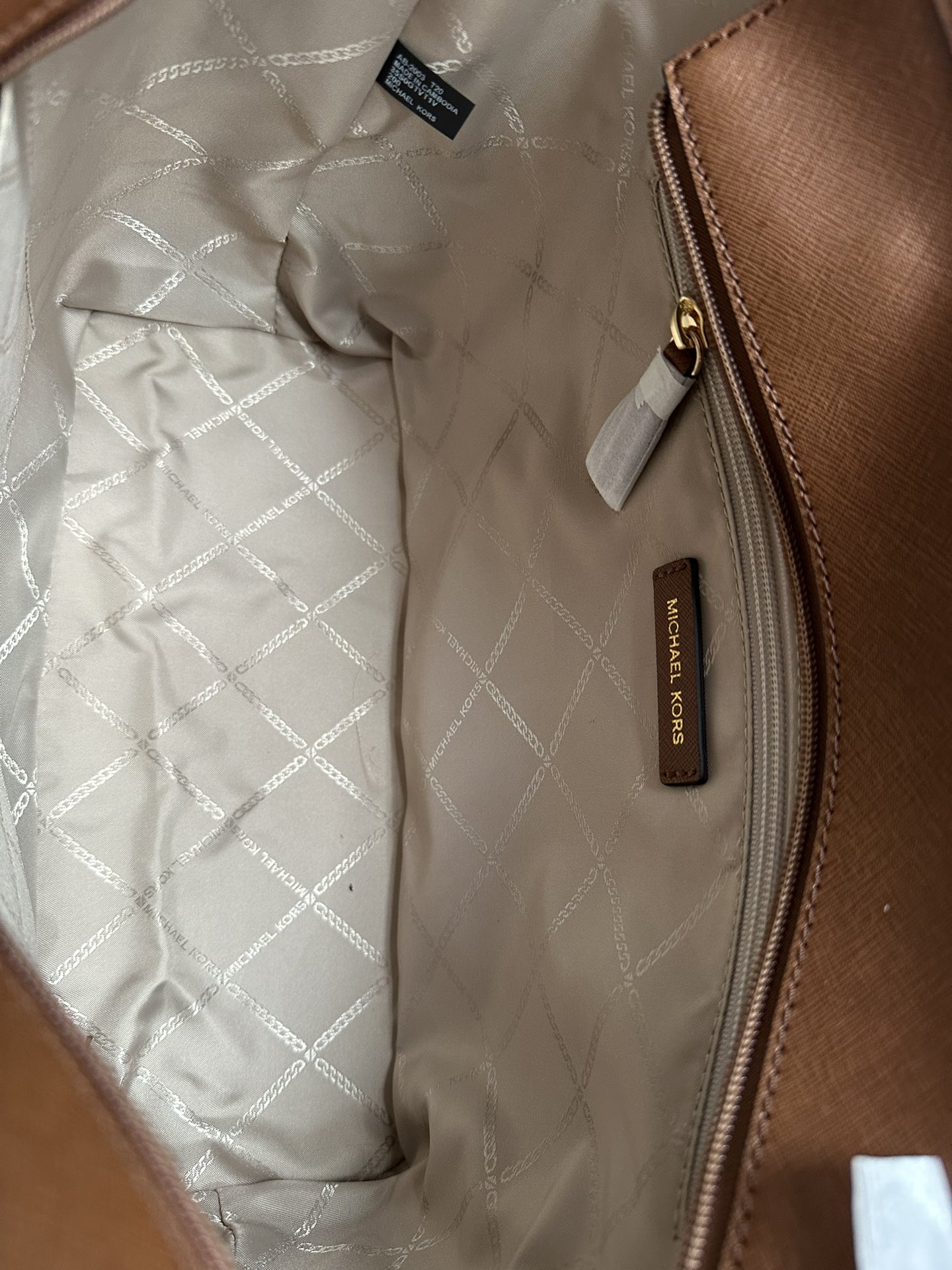 Michael Kors Michael kors mk新款 JET SET TRAVEL系列印花配皮女士单肩手提托特购物袋 尺寸：底长30×24×13