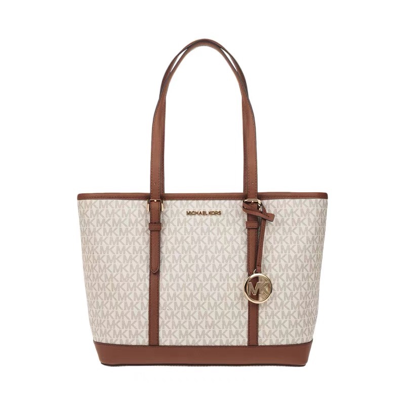 Michael Kors Michael kors mk新款 JET SET TRAVEL系列印花配皮女士单肩手提托特购物袋 尺寸：底长30×24×13