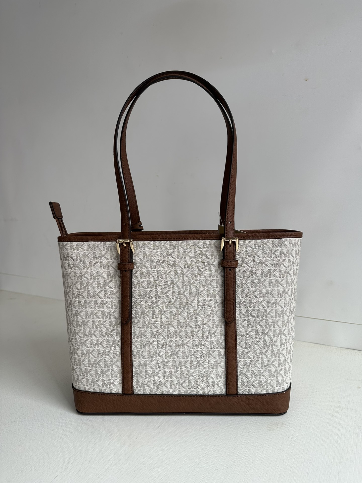 Michael Kors Michael kors mk新款 JET SET TRAVEL系列印花配皮女士单肩手提托特购物袋 尺寸：底长30×24×13