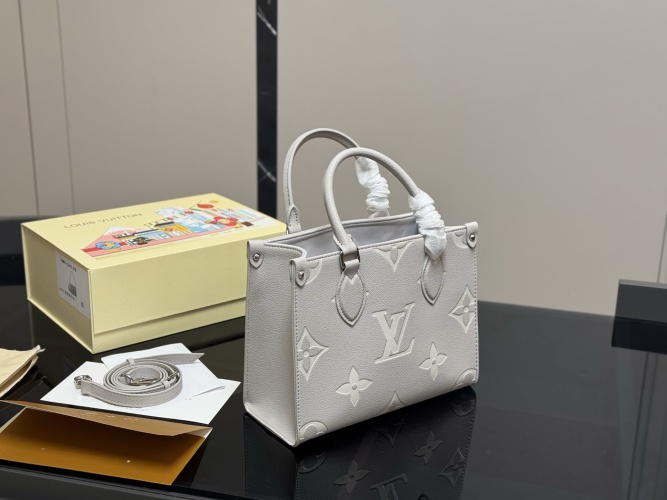 Louis Vuitton Onthego PM Monogram Empreinte Leather Tote Bag, Gray 7 Louis Vuitton Onthego PM Monogram Empreinte Leather Tote Bag, Gray