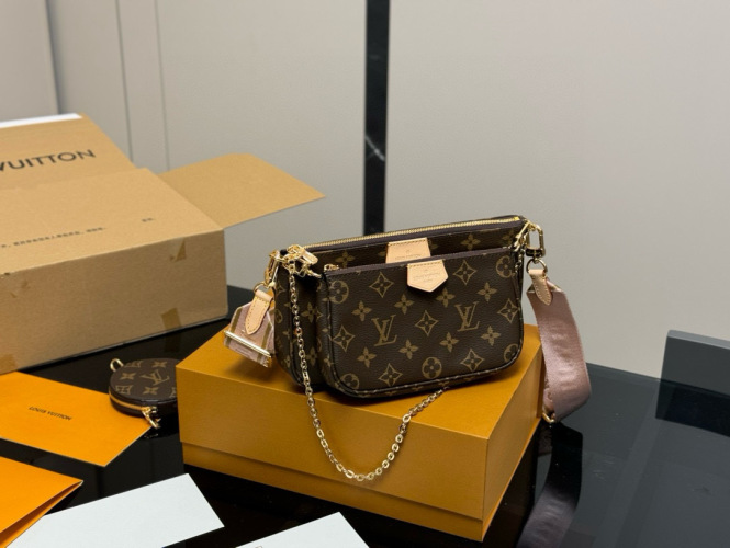 Louis Vuitton Multi Pochette Accessoires Bag with Gold Hardware 1 Louis Vuitton Multi Pochette Accessoires Bag with Gold Hardware